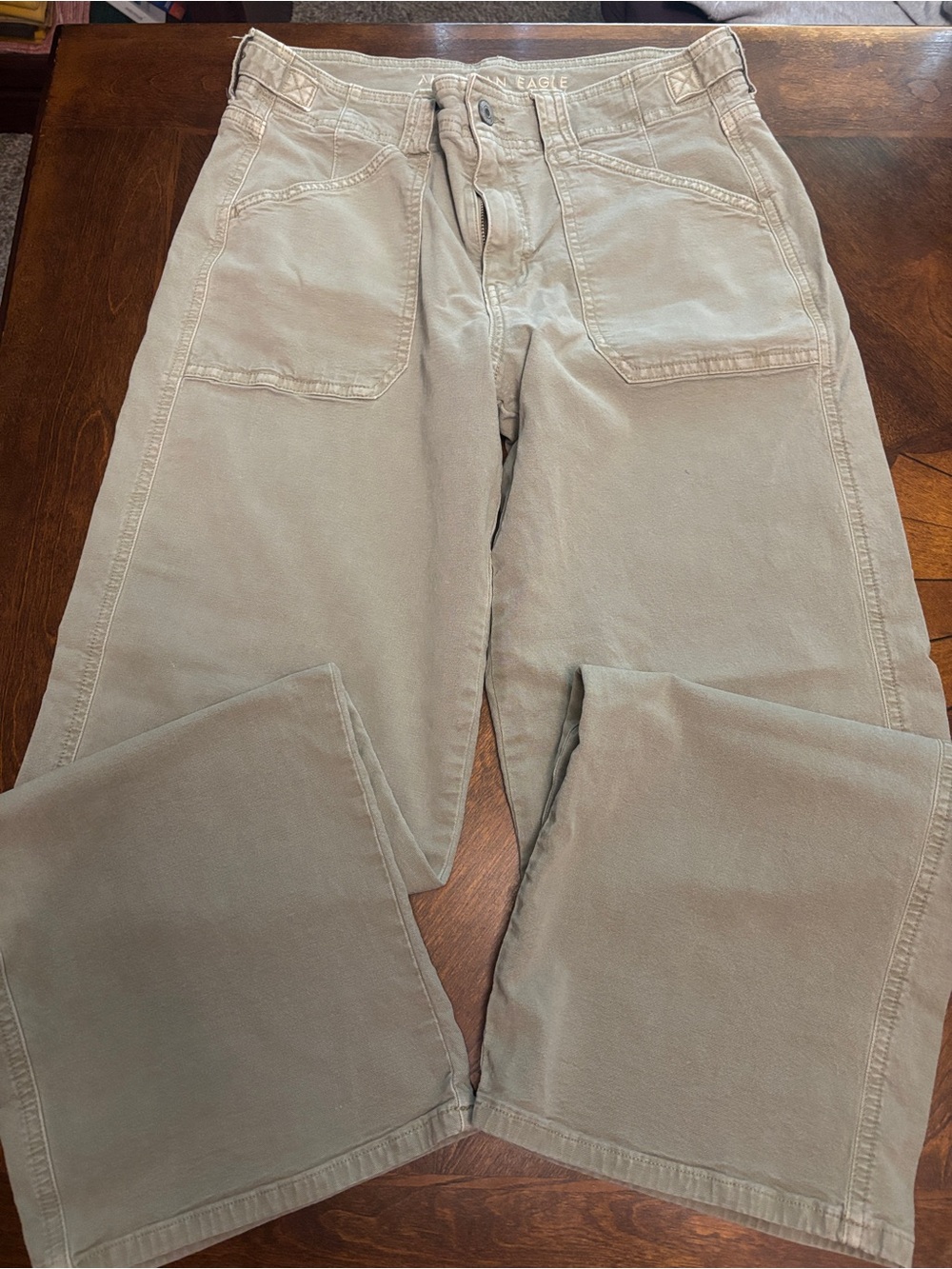American Eagle Outfitters Boot-Cut Pants in Light Tan
